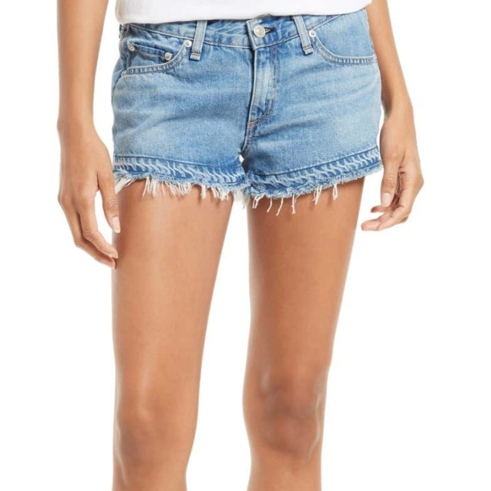RAG & BONE RELEASED HEM DENIM SHORTS